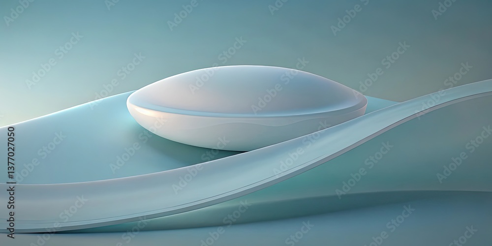 Poster abstract smooth form on flowing surface