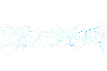 Electric blue lightning bolts extending across a dark background, showcasing dynamic energy and vivid colors in a stylized digital artwork