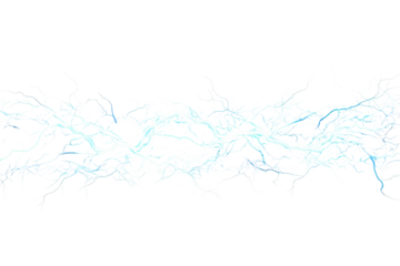 Electric blue lightning bolts extending across a dark background, showcasing dynamic energy and vivid colors in a stylized digital artwork