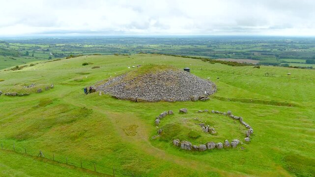 Loughcrew Cairns aka Slieve na Cailleach. National Monument, Megalithic chambered cairns passage spread across three hills in County Meath. One of the most important prehistoric cemetery in Ireland.