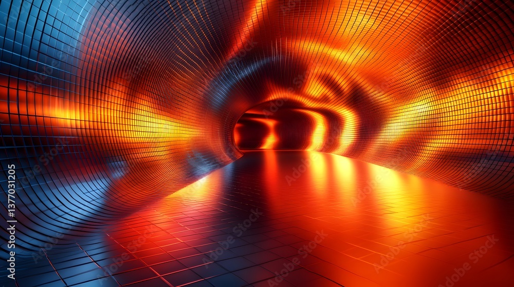 Poster captivating tunnel with bright light at the end creating a sense of mystery and exploration in abstr