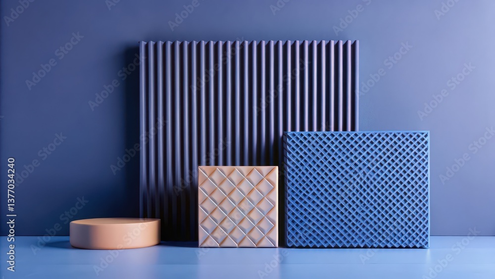 Poster abstract geometric background with textured blocks