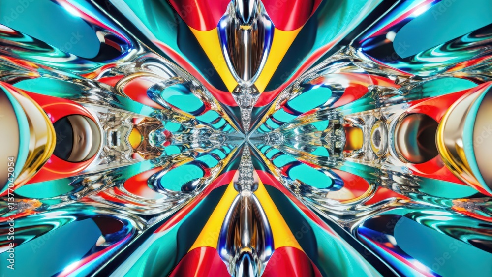Poster abstract background with symmetrical colorful patterns