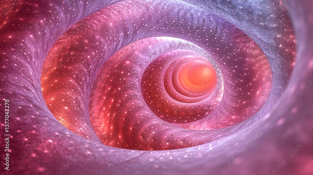 Poster cosmic spiral in space with stars and light creating a hypnotic and otherworldly visual journey thro