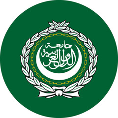 League of Arab States Flag Round Icon