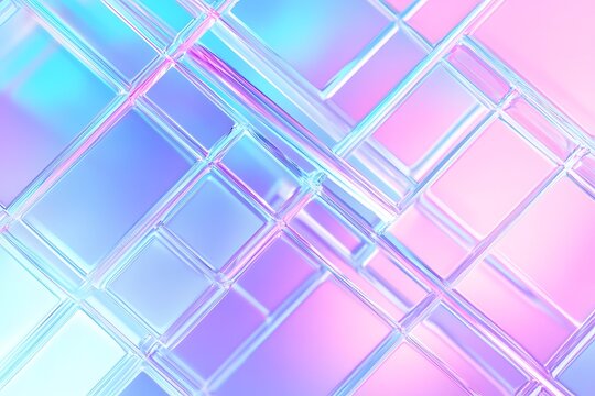 Abstract blue, mint and pink background with interlaced digital glitch and distortion effect. Futuristic cyberpunk design. Retro futurism, webpunk, rave 80s 90s cyberpunk aesthetic techno neon colors 