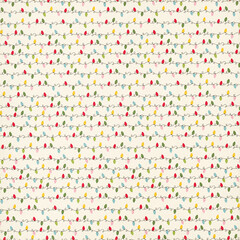 Vector Christmas light bulb, seamless repeat celebration pattern design background, gift wrap paper