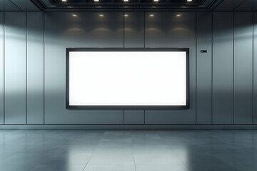 A captivating indoor setting showcasing a sleek, contemporary architectural design featuring minimalist elements, ideal for exhibition or advertising displays
