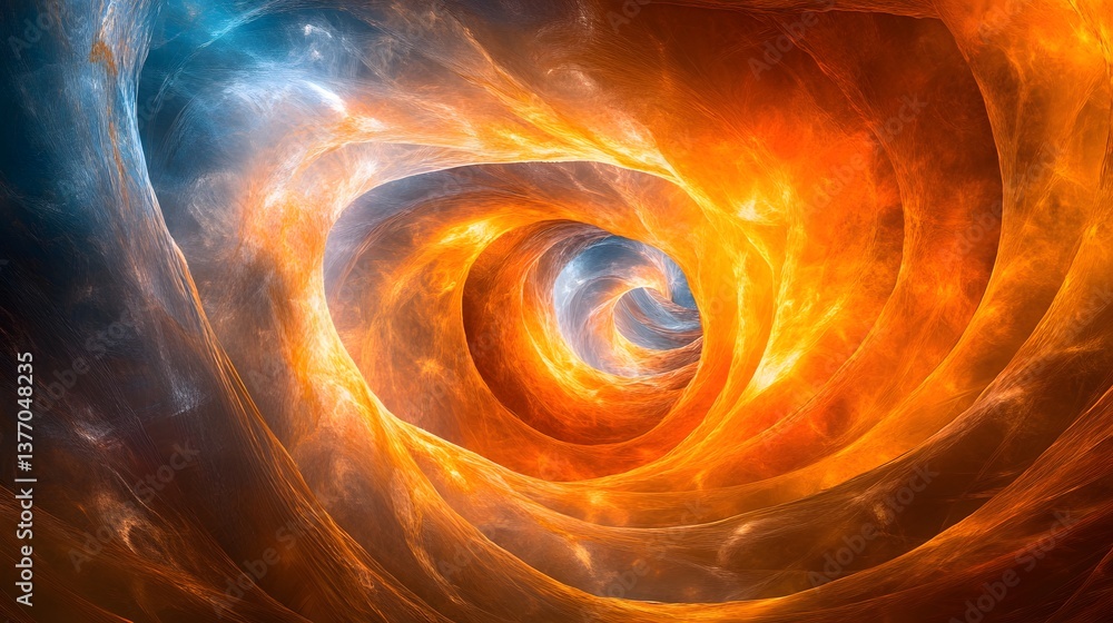 Poster intricate spiral design with smooth curves and flowing lines representing harmony and fluidity in ab