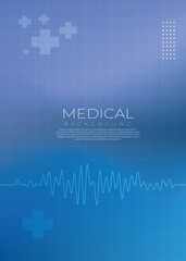 Modern Medical Background with Gradient Colors and ECG Line
