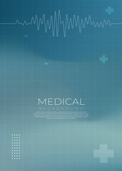 Modern Medical Background with Gradient Colors and ECG Line