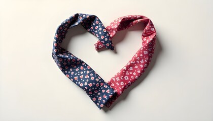 A heart shape made of two overlapping ties, symbolizing love and fatherhood, perfect for father's day