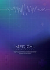 Modern Medical Background with Gradient Colors and ECG Line
