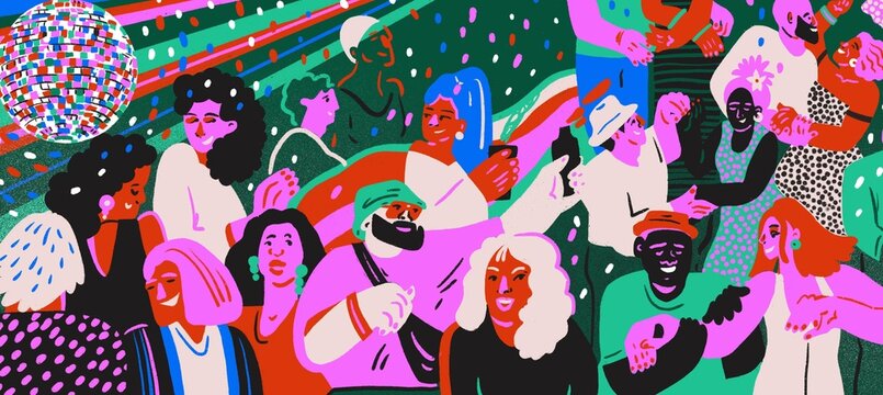 Disco evening. People at the party. 