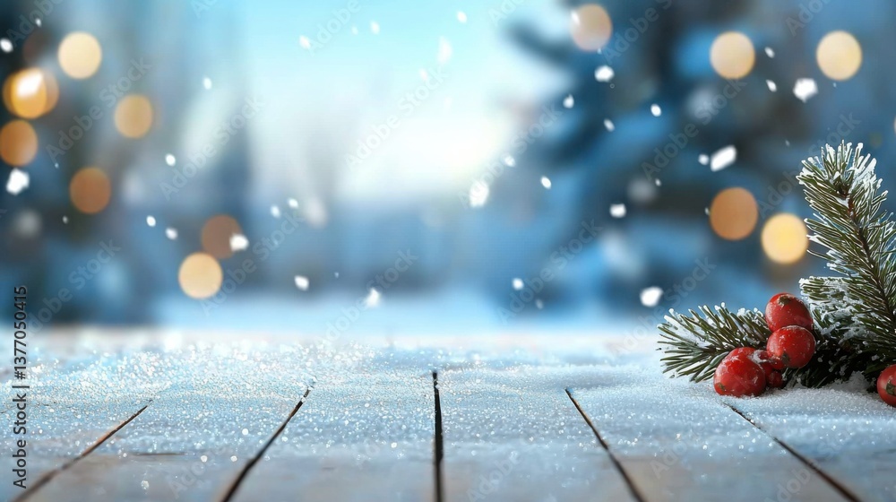 Poster a serene and sophisticated winter-themed background featuring a gradient of soft, glowing blue tones