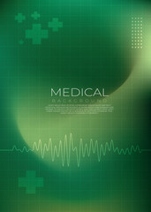 Modern Medical Background with Gradient Colors and ECG Line