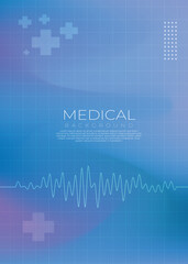 Modern Medical Background with Gradient Colors and ECG Line