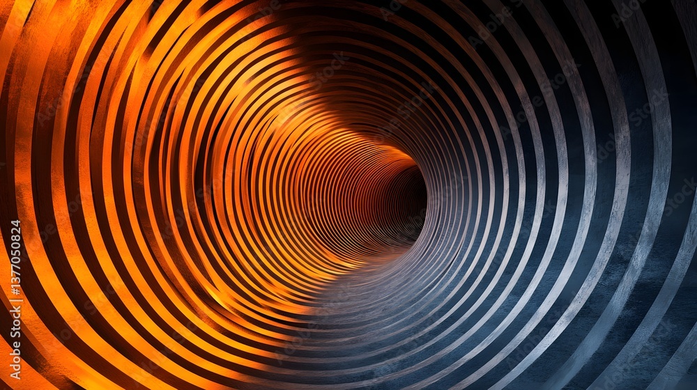 Poster abstract tunnel with a bright light at the end creating a sense of hope and exploration in a hypnoti