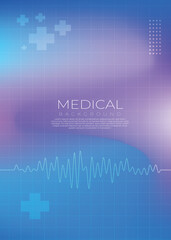 Modern Medical Background with Gradient Colors and ECG Line