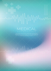 Modern Medical Background with Gradient Colors and ECG Line