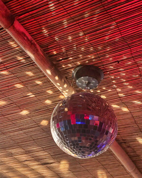 Summer Night Tiki Disco Ball Background