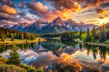 Stunning Panoramic Mountain Landscape Wallpaper for Laptop