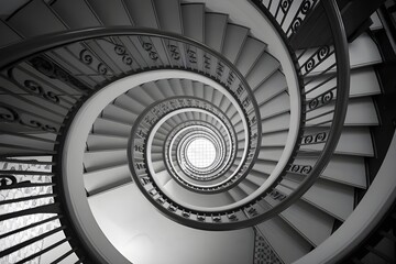 A Geometric View of a Spiral Staircase Interior.