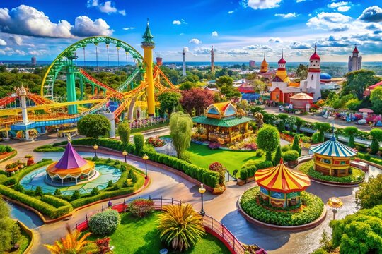 Thrilling Rides & Scenic Views: Dollywood Theme Park Stock Photos