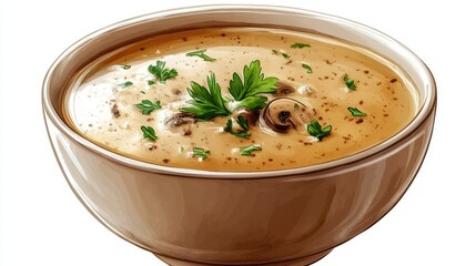 Cream of Mushroom Soup PNG for Food Photography 