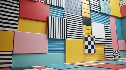 Colorful Geometric Pattern Wall Texture Background