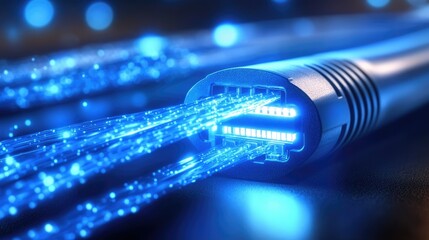 Data Cables Transferring Information for Technology and Digital Transformation 