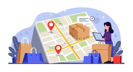 Delivery Map with Location Pin
