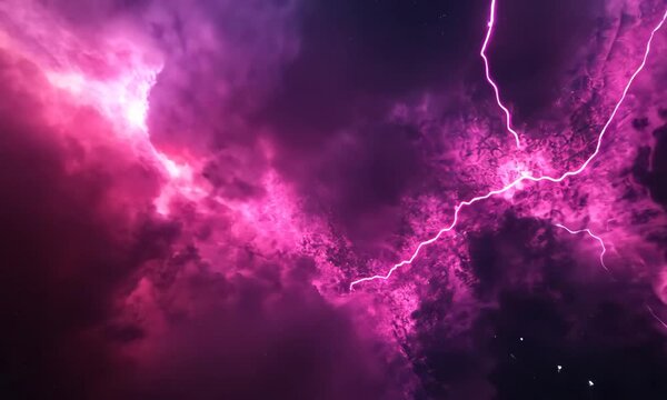 Dramatic Pink And Purple Nebula Background With Swirling Clouds And Sparkling Lights Perfect For Abstract Space And Science Concept Adobe Stock Photo