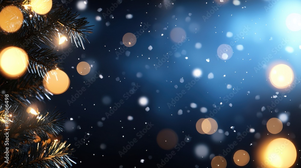 Poster mesmerizing dark blue sparkling winter background with a captivating abstract and elegant design