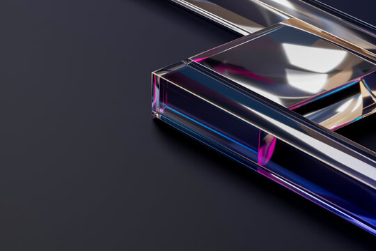 Abstract 3D Composition with Glass shapes