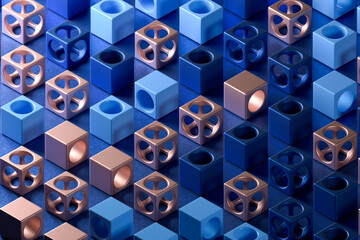 Colorful Abstract 3D geometric Composition