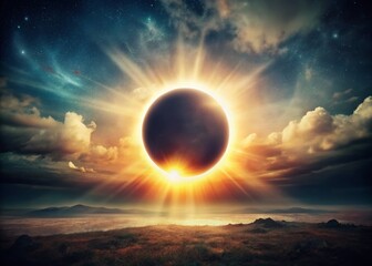 Vintage Solar Eclipse: Celestial Event Captured in Retro Photography