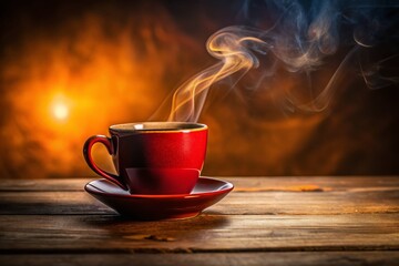 Obraz premium Warm Coffee in a Cozy Mug, Copy Space for Text, Autumn Vibes