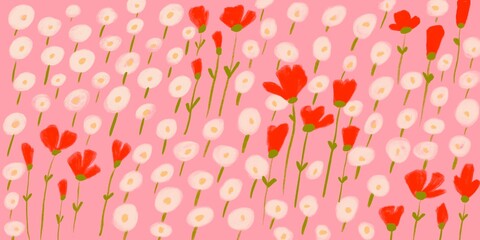 Floral background with cute flowers