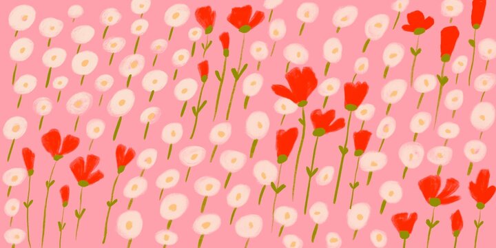 Floral background with cute flowers