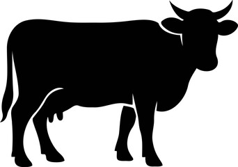 Cow black silhouette vector isolated graphic design image