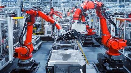 Fototapeta premium Assembly Line Robotics: Modern Manufacturing Automation