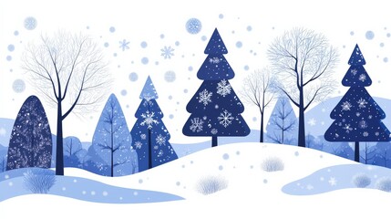 Naklejka premium Winter Wonderland Landscape Scene