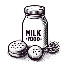 Hand drawn vintage food vector art black color