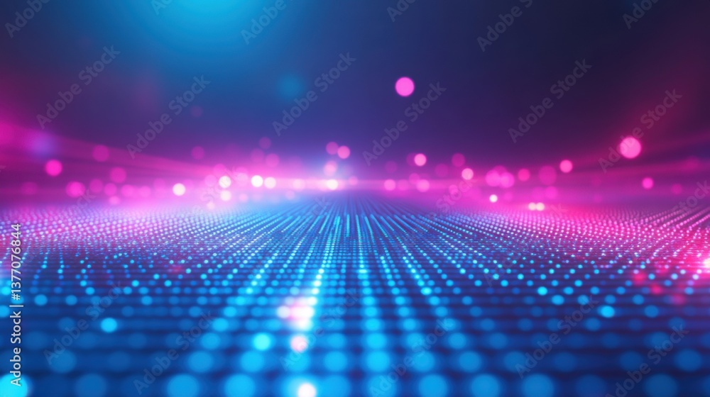 Poster modern abstract background with glowing neon grids