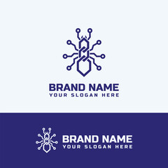 chain ant technology logo vector