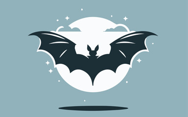 Naklejka premium halloween background with bats and moon