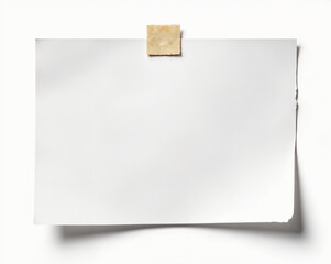 Piece of paper with a yellow sticky note for office, business, reminder, communication, organization concepts in stock photos, presentations, designs.