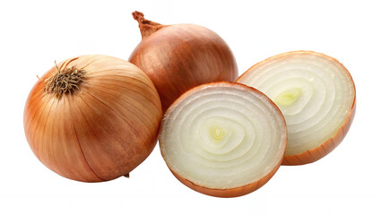 Fresh Whole and Sliced Onions Showcasing Natural Textures