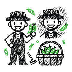 Hand drawn vintage food vector art black color